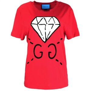 Gucci Unisex 2016 Red GG Gucci Ghost Diamond T-Shirt sz Men's M rt. $650